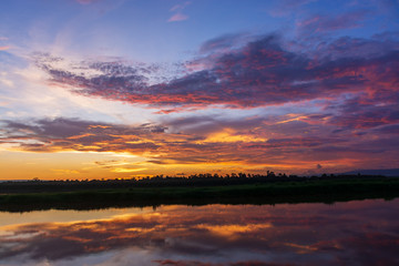 Scenic View Of Dramatic Sky During Sunset