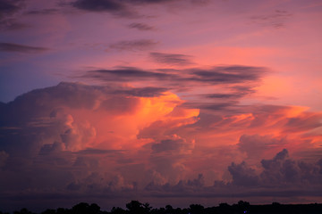 Scenic View Of Dramatic Sky During Sunset