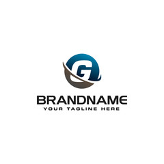 Obraz premium initial G technology swoosh company letter logo design vector icon template