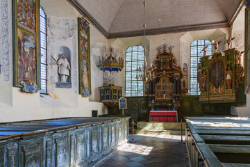 Fototapeta na wymiar Castle church at Lacko castle in sweden