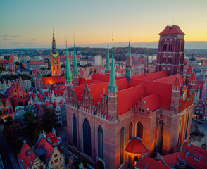 view of st.marys cathedral in Gdansk from above © Jurand