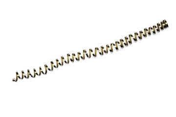 Metal spiral on a white scene