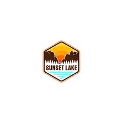 Outdoor mountain nature logo - adventure wildlife pine tree forest design