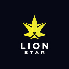 Obraz premium Lion Star Logo Vector Design Template. Modern Animal Icon. Luxury Symbol. Logo For Company And Business.