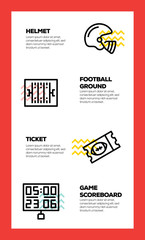 AMERICAN FOOTBALL LINE ICON CONCEPT