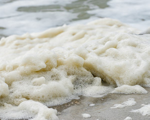 Obraz na płótnie Canvas Sea foam during a hurricane