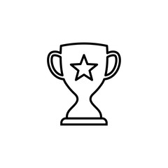 Cup trophy line icon vector isolated on white background