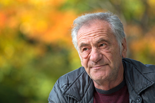 Mature Italian Man Outside At Fall