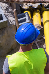 Heavy work for a construction worker on the site.