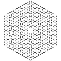 Maze / hexagon labyrinth with entry and exit.