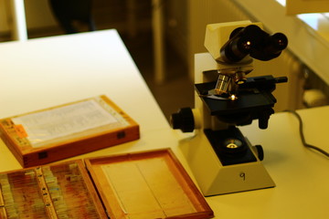 Microscope and histological and histological specimen