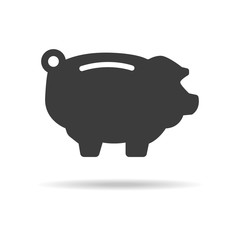 Piggy bank icon on white background.