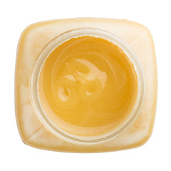 Top view of the jar of honey