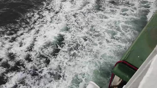 The waves around a ferry