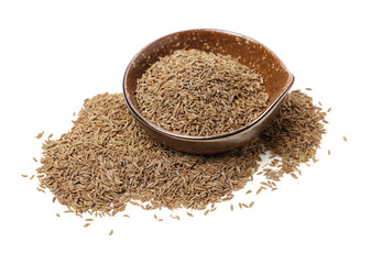 cumin seeds on white background