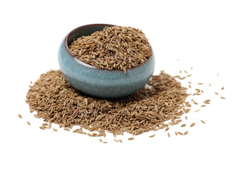 cumin seeds on white background