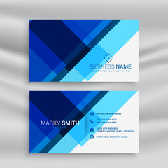 Naklejka premium abstract blue geometric business card layout design