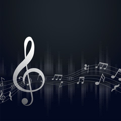 music background with music notes and text space