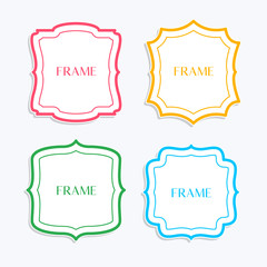 classic frames in line style and different colors