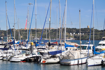 Yachts in Belem district in Lisbon, Portugal