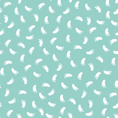 Blue seamless pattern with baby footprints