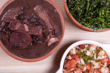 Brazilian feijoada kit with side dishes
