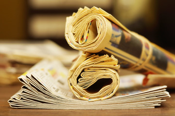 Newspapers, Magazines and Journals on Table at Office 