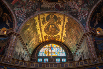Fototapeta na wymiar Interior of a church in Sinaia, Romania