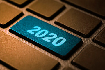 2020 keyword on laptop keyboard 