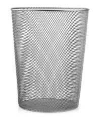 The Black metal urn, pen and pencil stand on white background