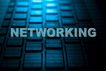 networking keyword on laptop keyboard technology photography