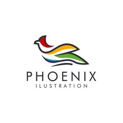 abstract phoenix  logo - vector illustration of design on a light background