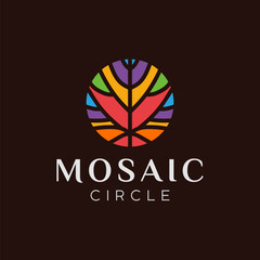 abstract mosaic logo - vector illustration on a dark background