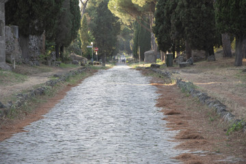 View of Appia Ancient historic Roman road