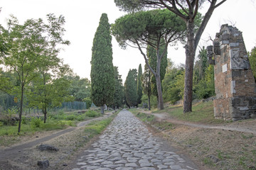 View of Appia Ancient historic Roman road