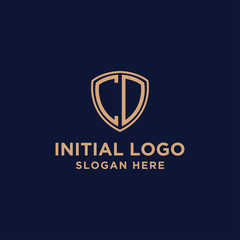 initial CD logo design template. business and gold. vector