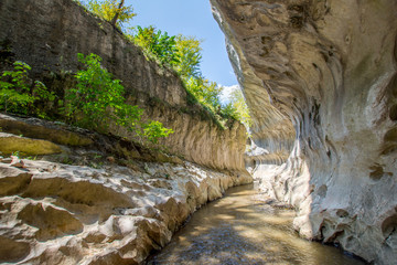 spectacular gorge geological formation cheile banitei near petrosani romania 