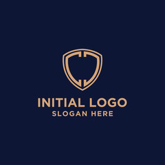 initial CC logo design template. business and gold. vector
