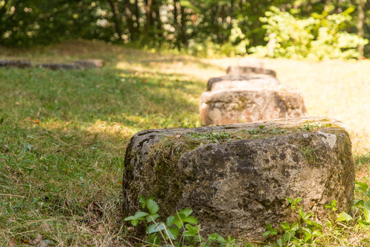 ancient remains of temple near costesti dacian fortress near orastie romania