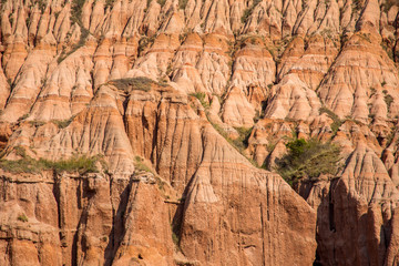 view over rapa rosie near sebes romania, spectacular geological formation