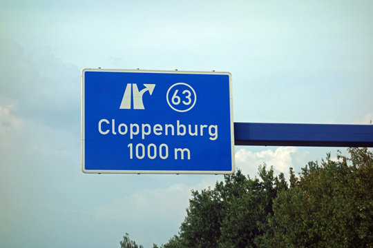 autobahnschild, cloppenburg, a63