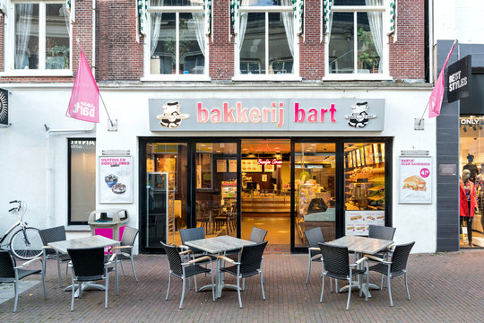 SNEEK, THE NETHERLANDS - NOVEMBER 2, 2018: Bakker Bart shop. Bakker Bart is the largest bakery chain in the Netherlands.