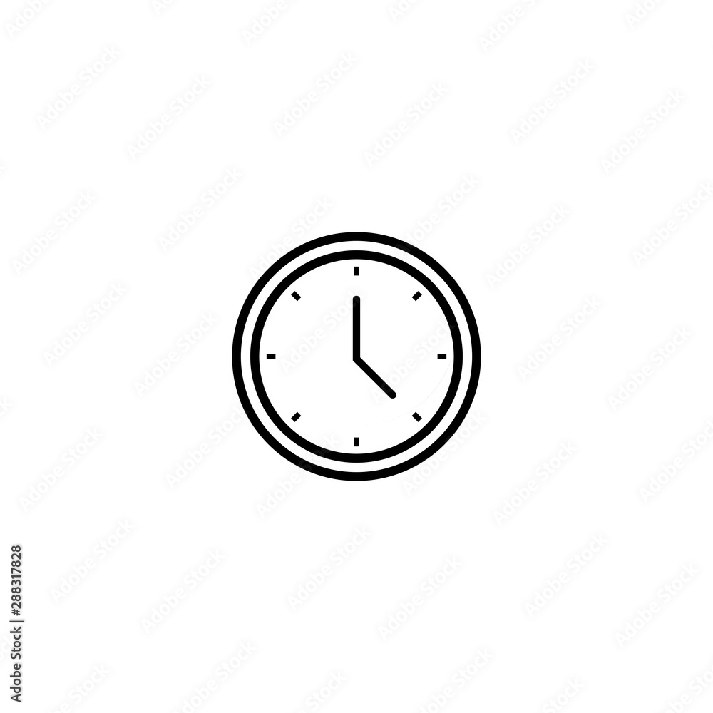 Poster clock icon vector. clock line vector for web