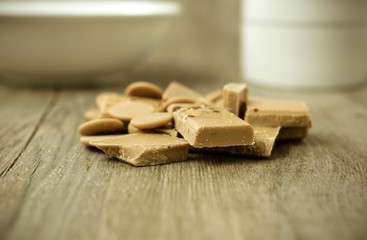 Gold Chocolate made from Caramelised Suagr and Milk