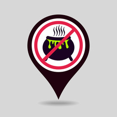 No, Ban, Stop signs. Halloween witch cauldron icon