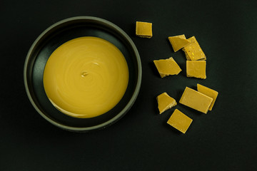 Gold Chocolate made from Caramelised Suagr and Milk