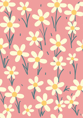 Seamless pattern flowers for fabric printed