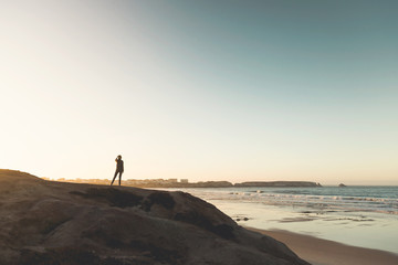 Woman over the cliff