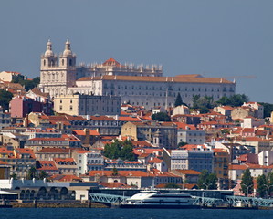 Panoramic view Lisbon with cathedral - Portugal