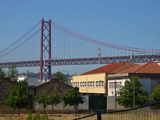 25th of april bridge in Lisbon with Tejo river